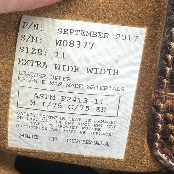 Wolverine Steel Toe Brown Leather Slip Resistant Mens Work Boot Size 11 Wide NWT - Picture 11 of 16